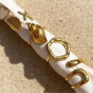 🔝Premium 18k Gold Plated *Ocean Ring Set*